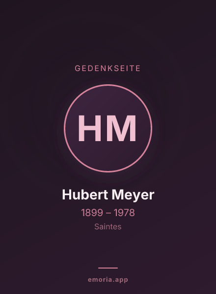Gedenkportrait von Hubert Meyer