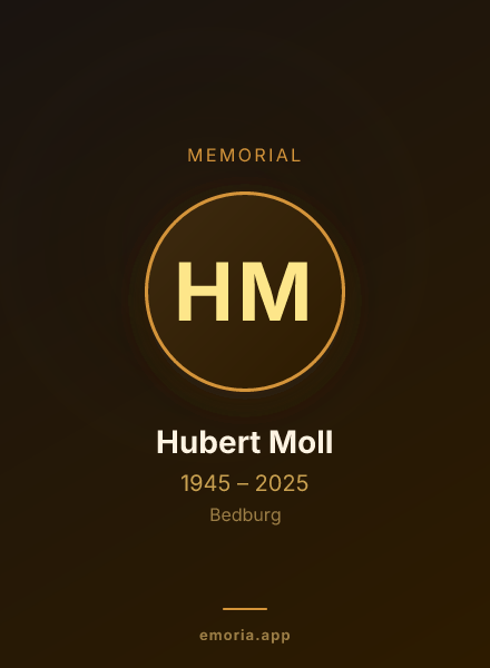 Memorial portrait of Hubert Moll