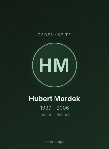 Gedenkportrait von Hubert Mordek