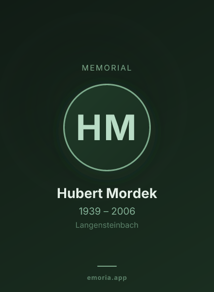 Memorial portrait of Hubert Mordek