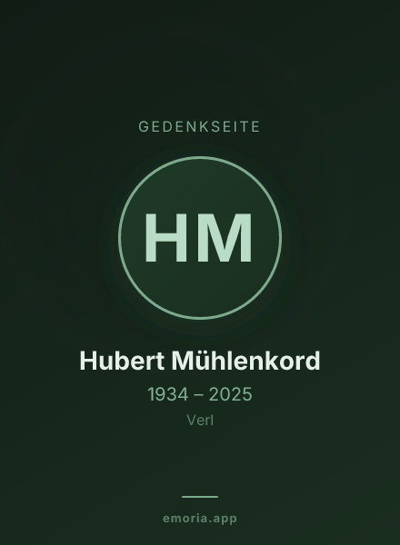 Gedenkportrait von Hubert Mühlenkord