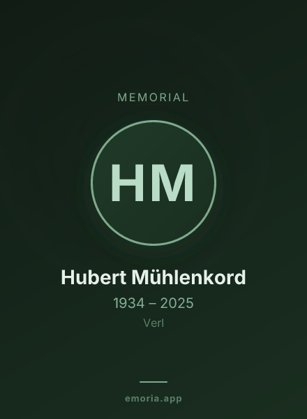 Memorial portrait of Hubert Mühlenkord