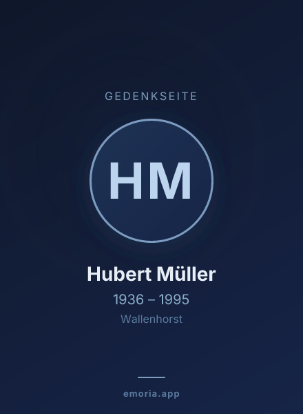 Gedenkportrait von Hubert Müller