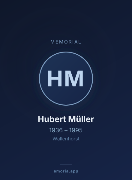 Memorial portrait of Hubert Müller