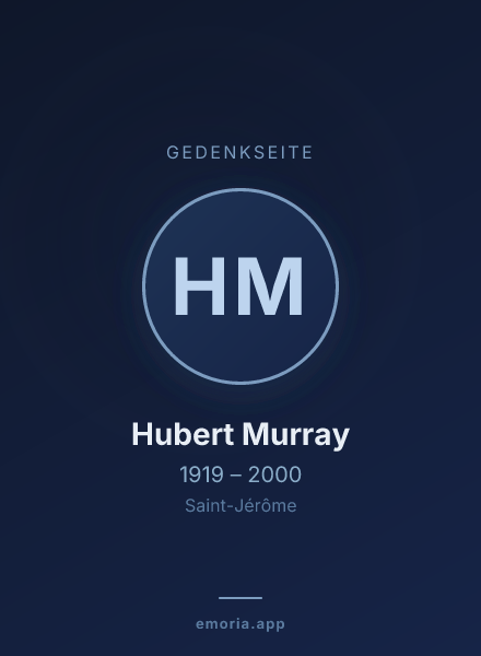 Gedenkportrait von Hubert Murray