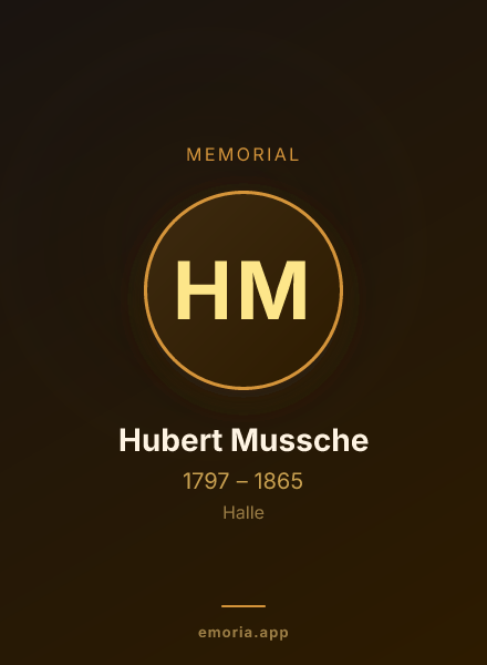 Memorial portrait of Hubert Mussche