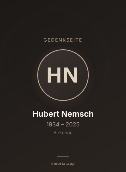 Gedenkportrait von Hubert Nemsch