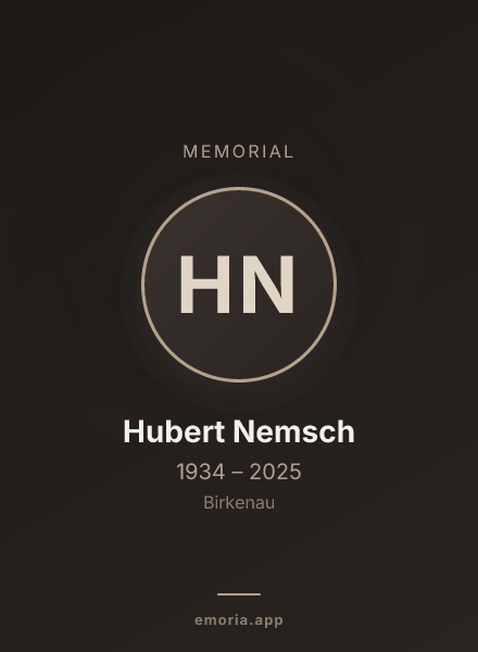 Memorial portrait of Hubert Nemsch