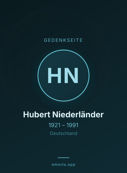 Gedenkportrait von Hubert Niederländer