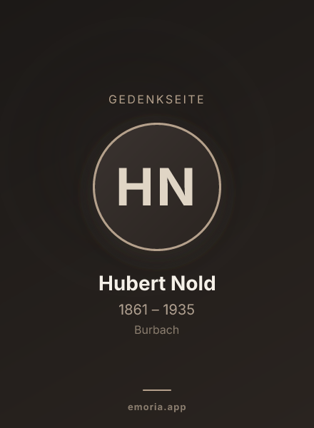 Gedenkportrait von Hubert Nold