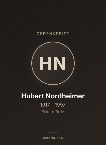 Gedenkportrait von Hubert Nordheimer