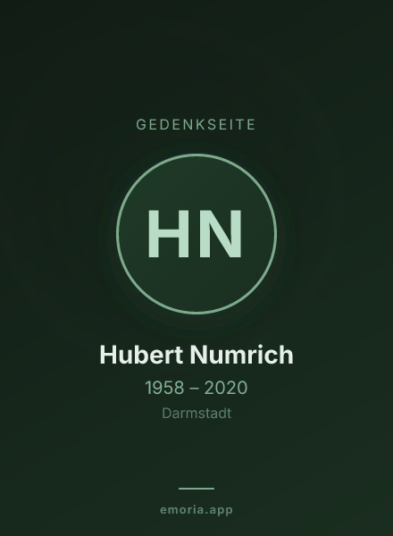 Gedenkportrait von Hubert Numrich