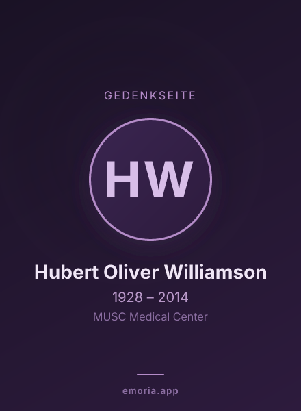 Gedenkportrait von Hubert Oliver Williamson