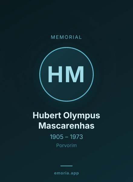 Memorial portrait of Hubert Olympus Mascarenhas