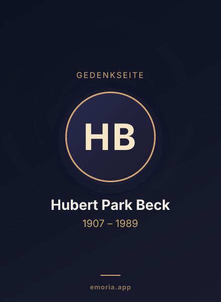 Gedenkportrait von Hubert Park Beck