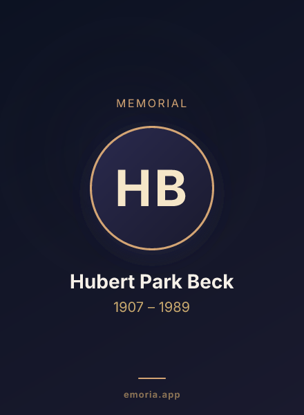 Memorial portrait of Hubert Park Beck