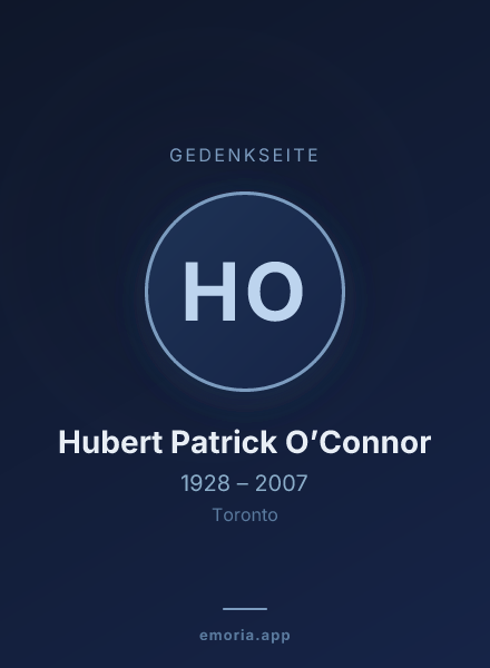 Gedenkportrait von Hubert Patrick O’Connor