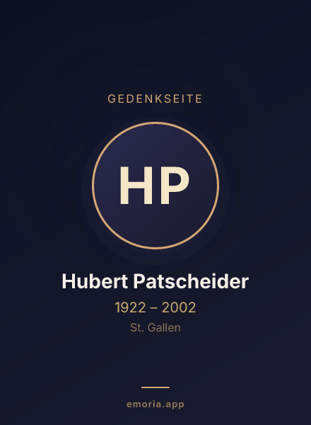 Gedenkportrait von Hubert Patscheider