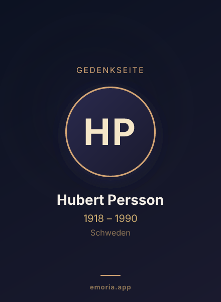 Gedenkportrait von Hubert Persson