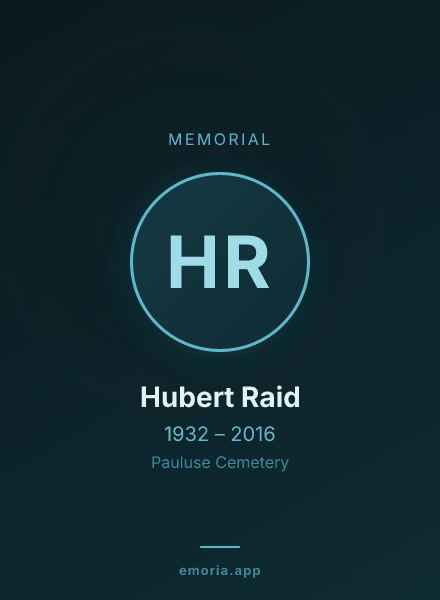 Memorial portrait of Hubert Raid