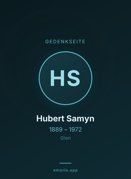 Gedenkportrait von Hubert Samyn