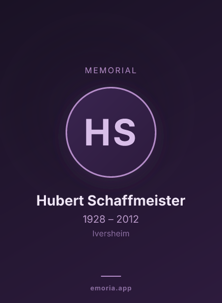 Memorial portrait of Hubert Schaffmeister