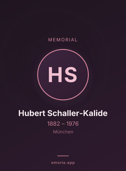 Memorial portrait of Hubert Schaller-Kalide