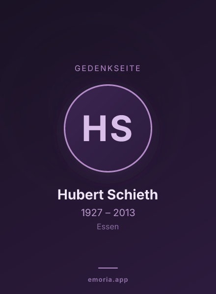 Gedenkportrait von Hubert Schieth