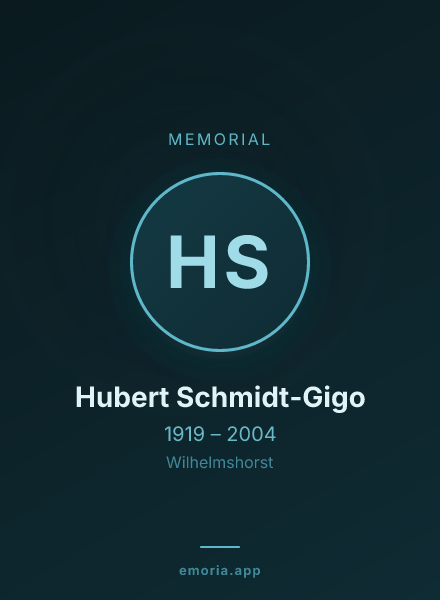 Memorial portrait of Hubert Schmidt-Gigo