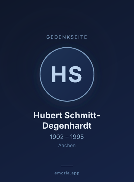 Gedenkportrait von Hubert Schmitt-Degenhardt