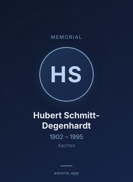 Memorial portrait of Hubert Schmitt-Degenhardt