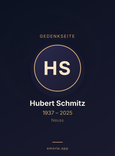 Gedenkportrait von Hubert Schmitz