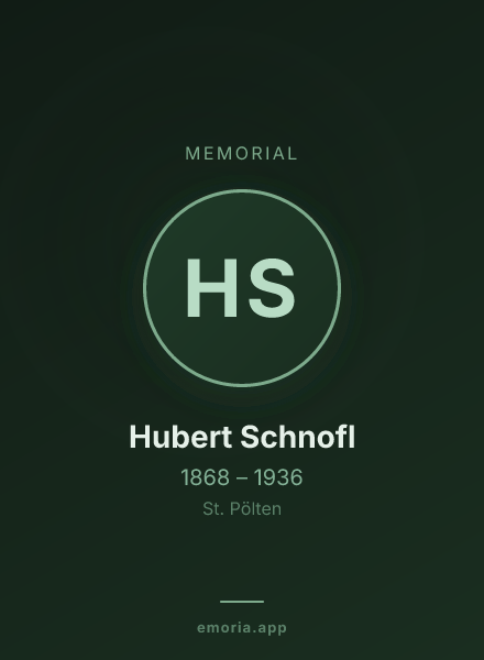 Memorial portrait of Hubert Schnofl