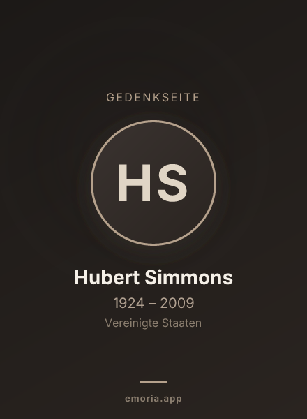 Gedenkportrait von Hubert Simmons