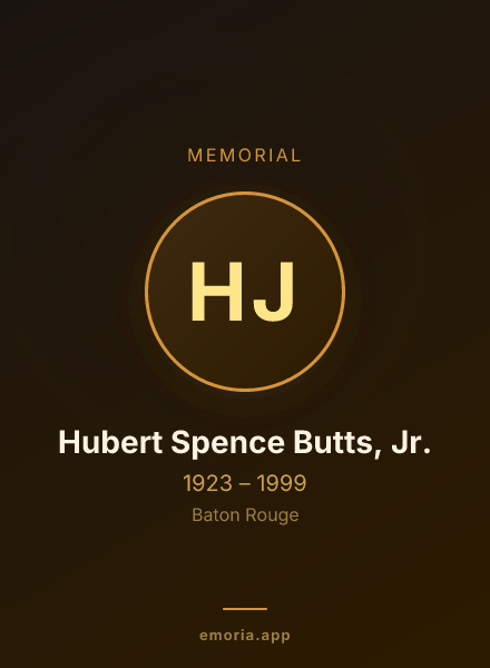 Memorial portrait of Hubert Spence Butts, Jr.