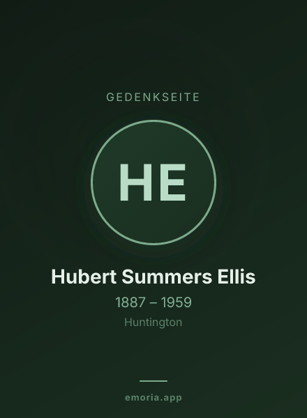 Gedenkportrait von Hubert Summers Ellis