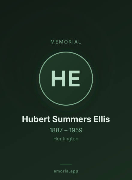 Memorial portrait of Hubert Summers Ellis
