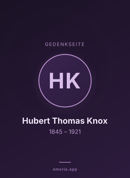 Gedenkportrait von Hubert Thomas Knox