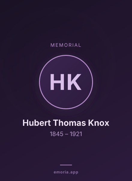Memorial portrait of Hubert Thomas Knox