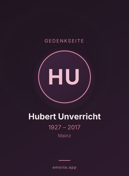 Gedenkportrait von Hubert Unverricht