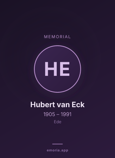 Memorial portrait of Hubert van Eck