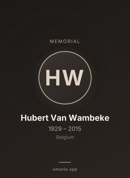 Memorial portrait of Hubert Van Wambeke