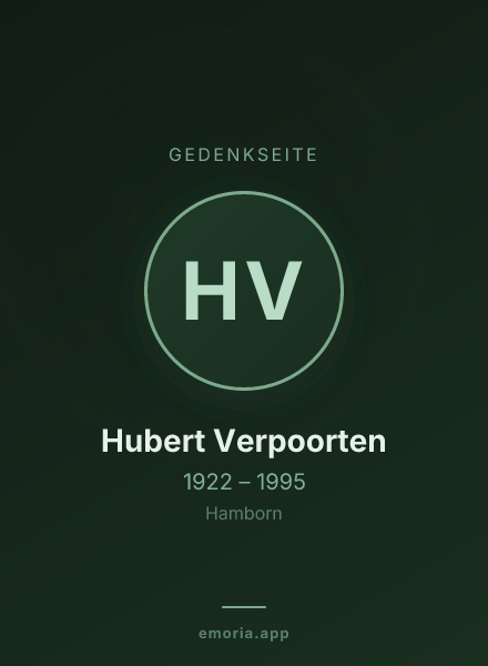 Gedenkportrait von Hubert Verpoorten