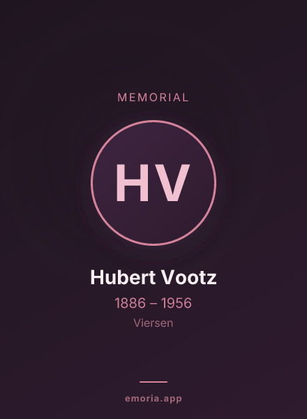 Memorial portrait of Hubert Vootz