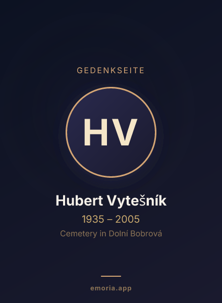 Gedenkportrait von Hubert Vytešník