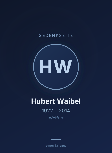 Gedenkportrait von Hubert Waibel