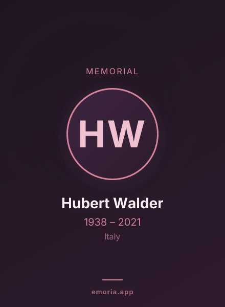 Memorial portrait of Hubert Walder
