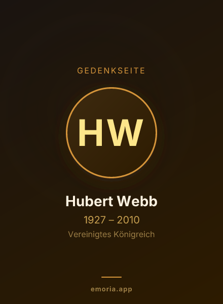 Gedenkportrait von Hubert Webb