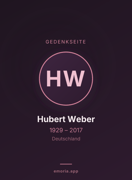 Gedenkportrait von Hubert Weber