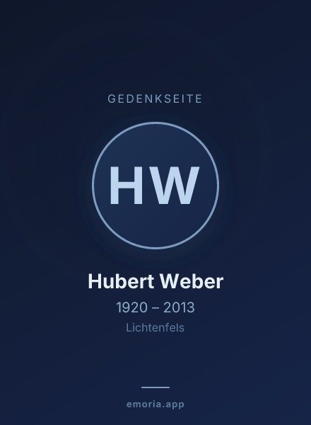 Gedenkportrait von Hubert Weber